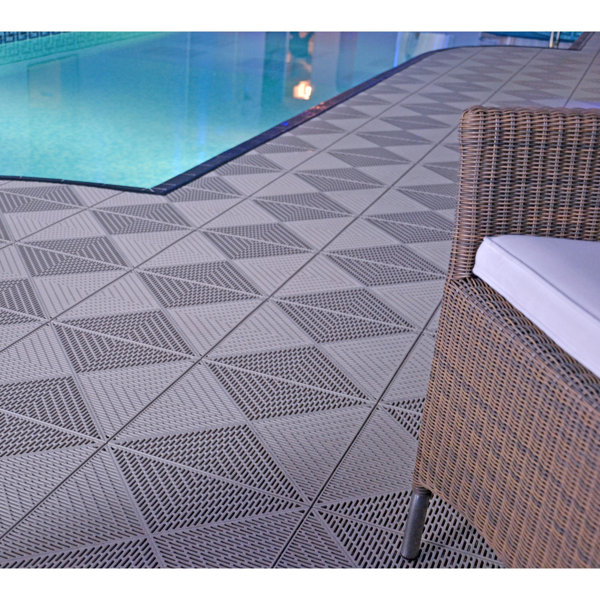 Mats Inc. Bergo Unique 14.9" x 14.9" Garage Flooring Drain Tiles in